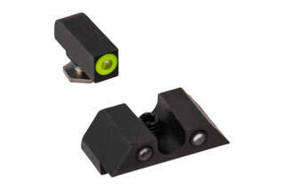 Night Fision Tritium Night Sight Set for GLOCK 42/43/43X with u notch rear has a yellow ring front sight